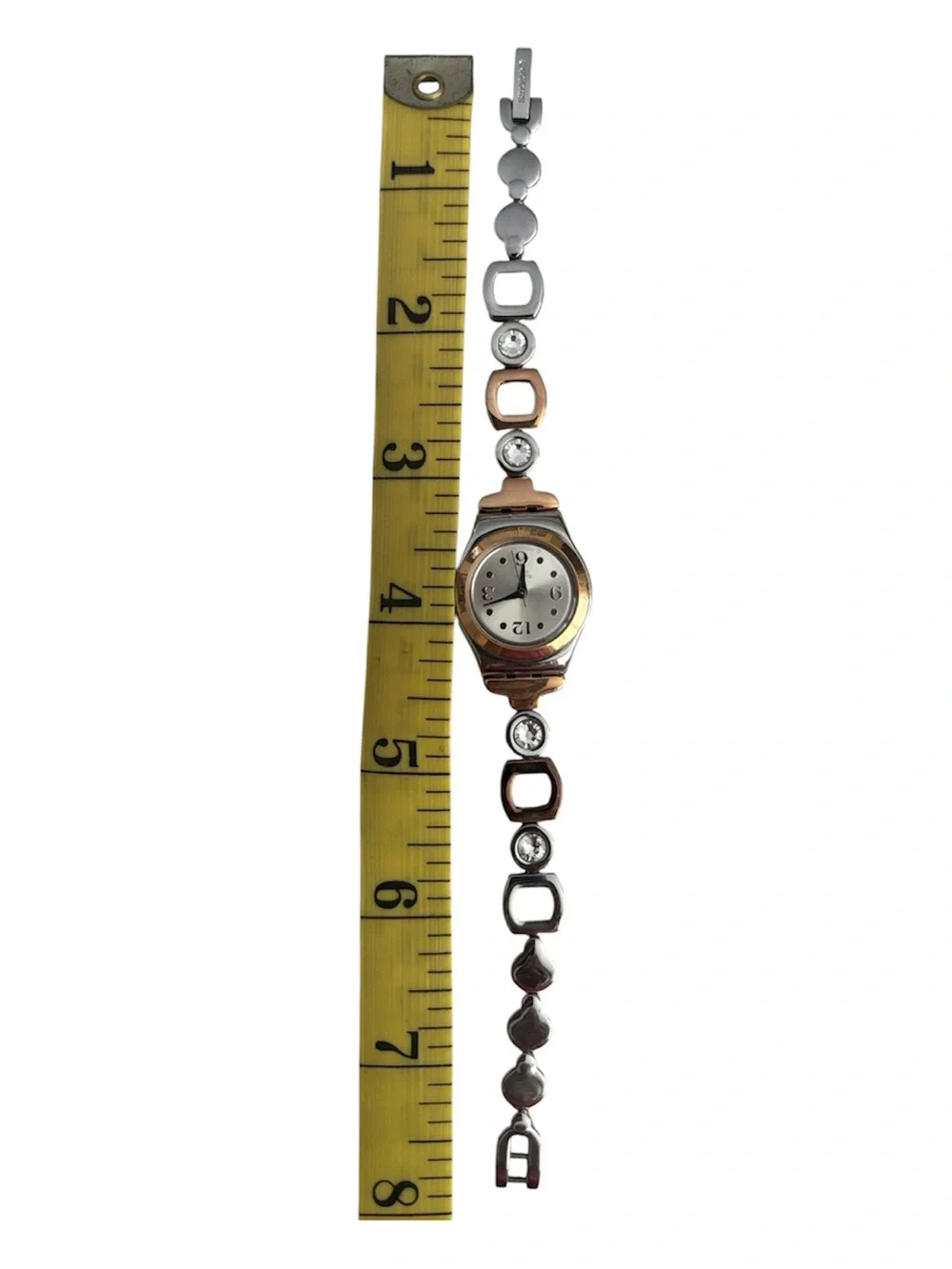 Swatch Two-Tone Rose Gold and Silver Ladies Bracelet Watch
